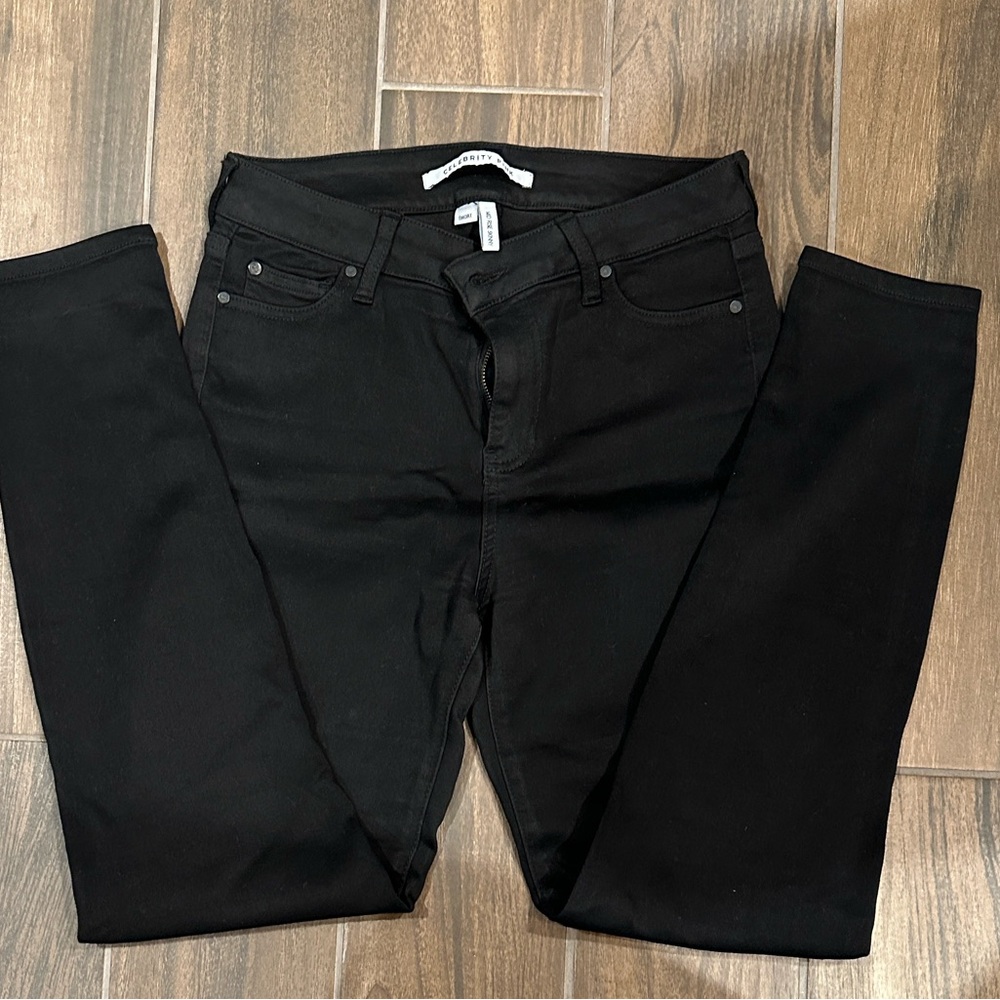 Celebrity Pink women’s Classic Black Skinny Jeans mid rise skinny 9/29S